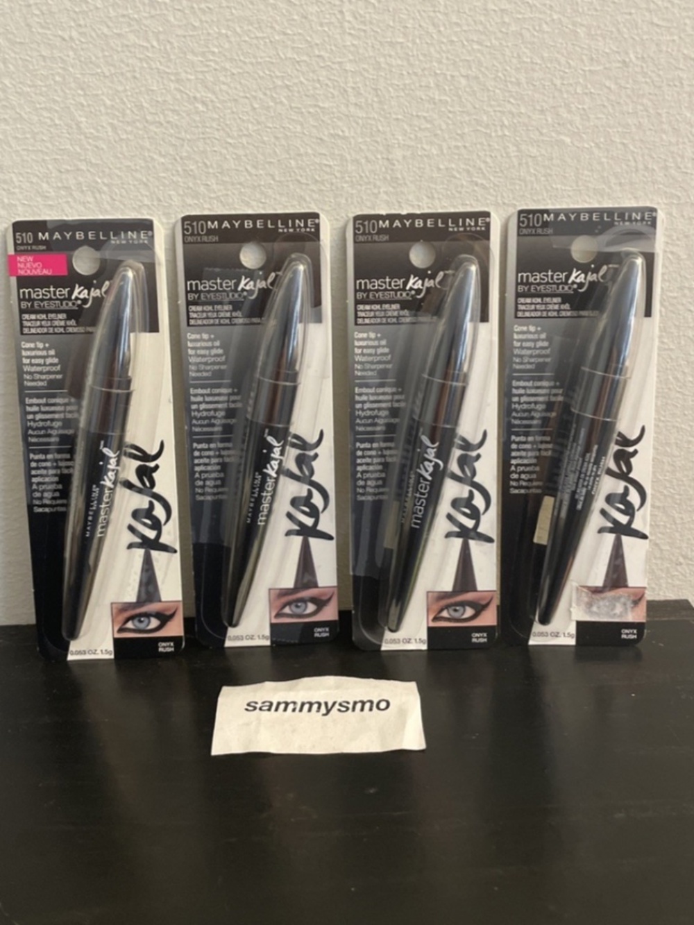Maybelline Eye Studio Master Kajal Cream Kohl Eyeliner # 510 ONYX RUSH x4